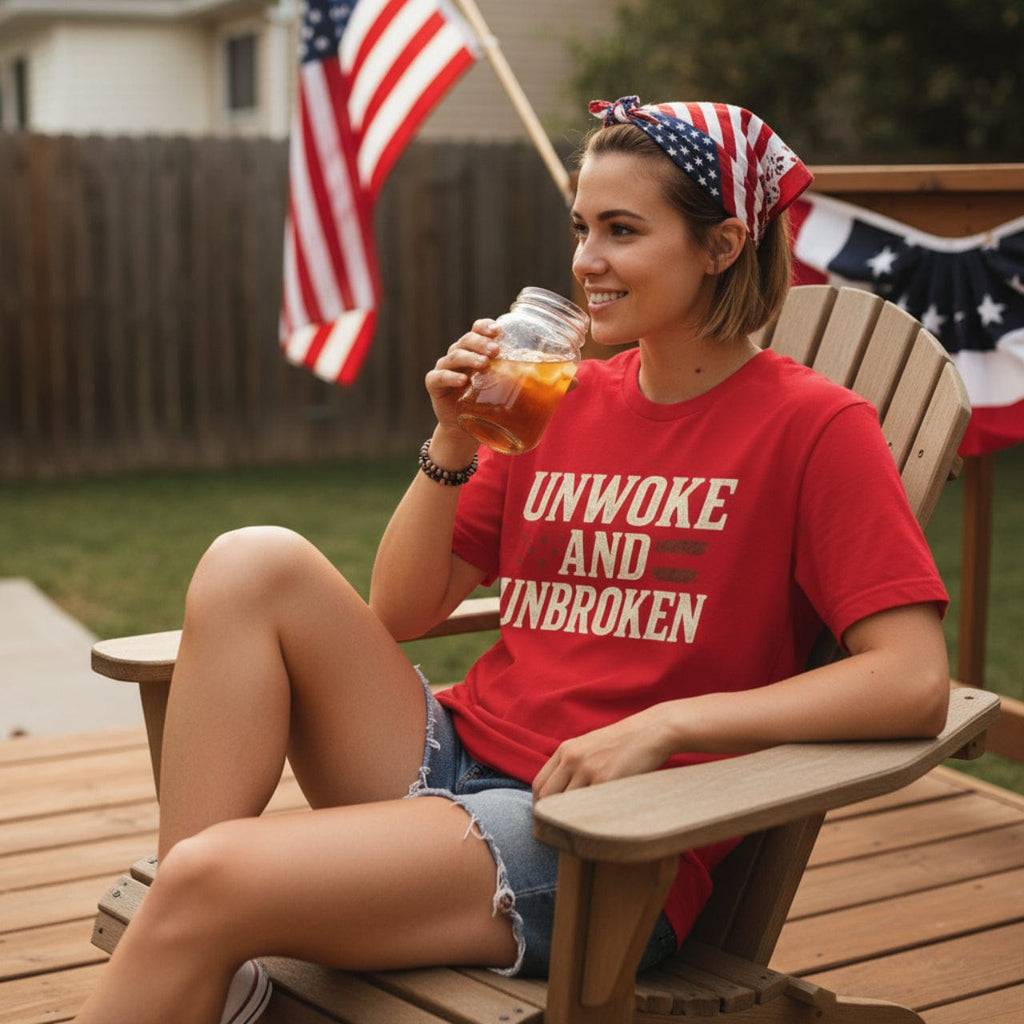 T-Shirt Unwoke and Unbroken | Political Statement Wear | Premium Tee