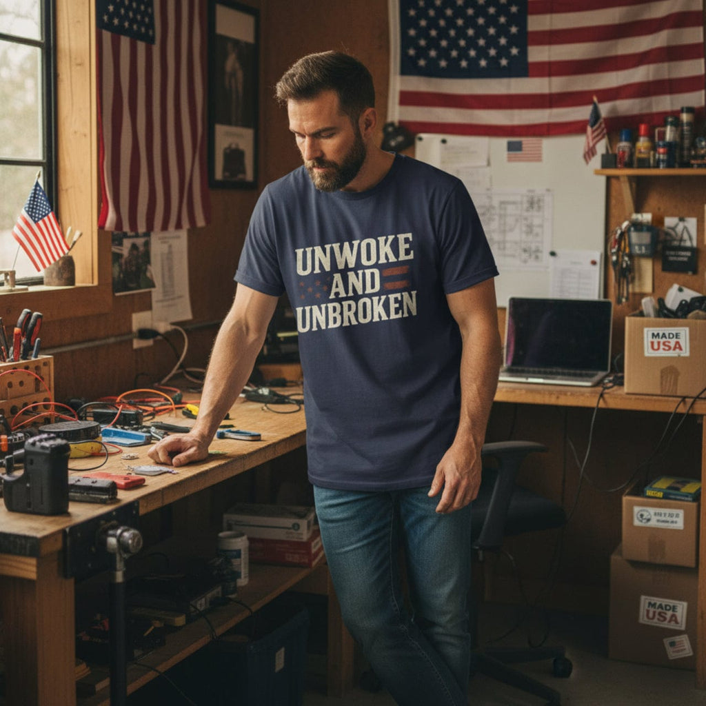 T-Shirt Unwoke and Unbroken | Political Statement Wear | Premium Tee