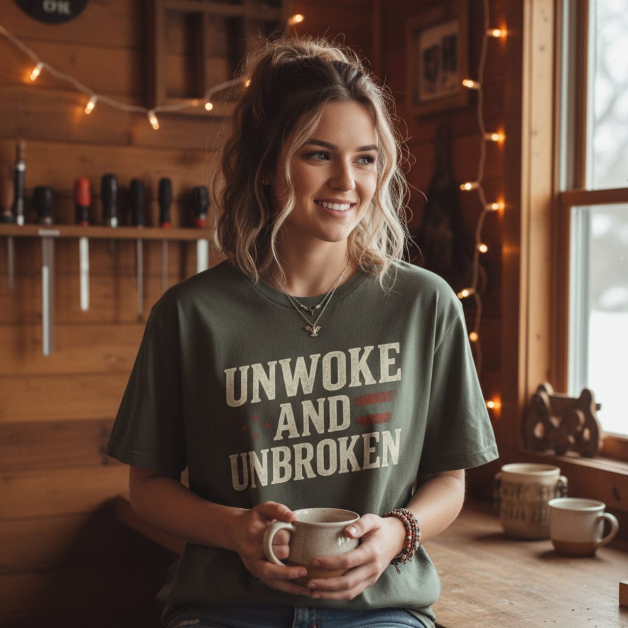 T-Shirt Unwoke and Unbroken | Political Statement Wear | Premium Tee