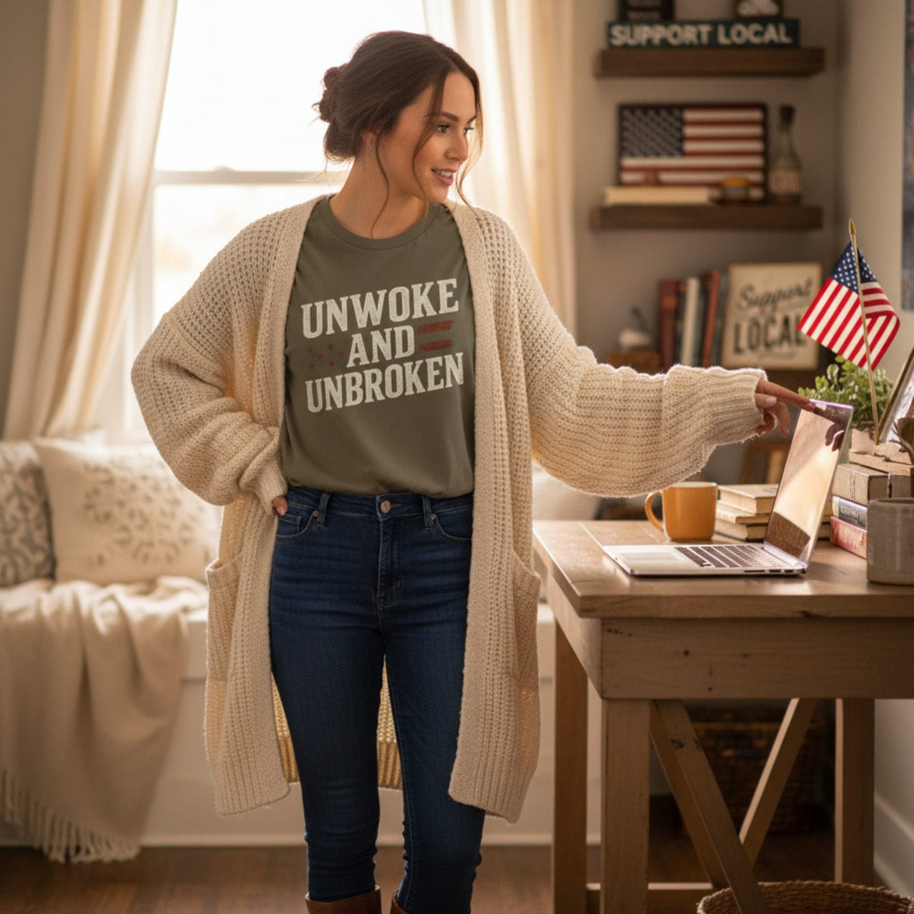 T-Shirt Unwoke and Unbroken | Political Statement Wear | Premium Tee