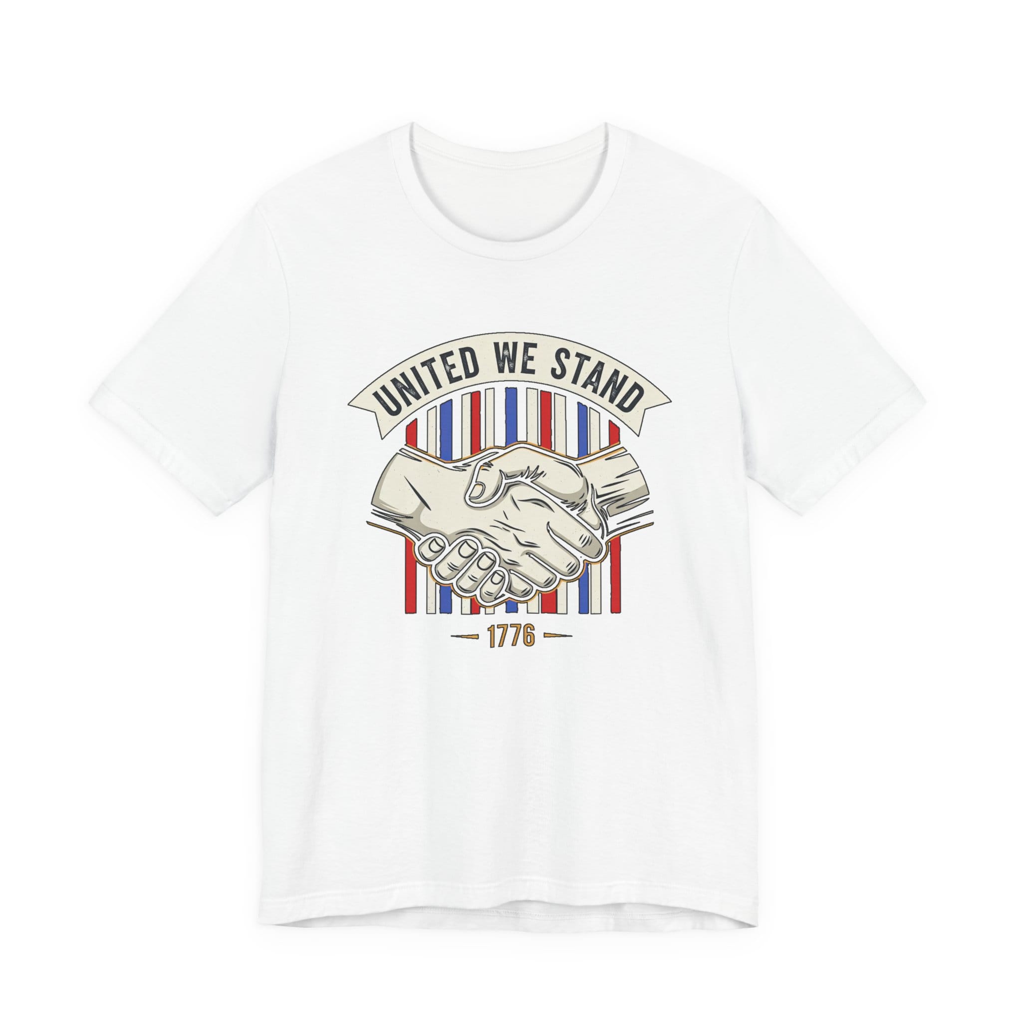 T-Shirt White / S United We Stand 1776 — Patriotic American Handshake Tee